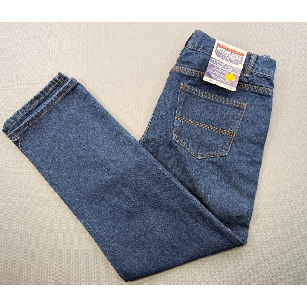Mission Ridge Workwear Straight Leg Jeans Rinse Wash 100% Cotton | Men's 32x30